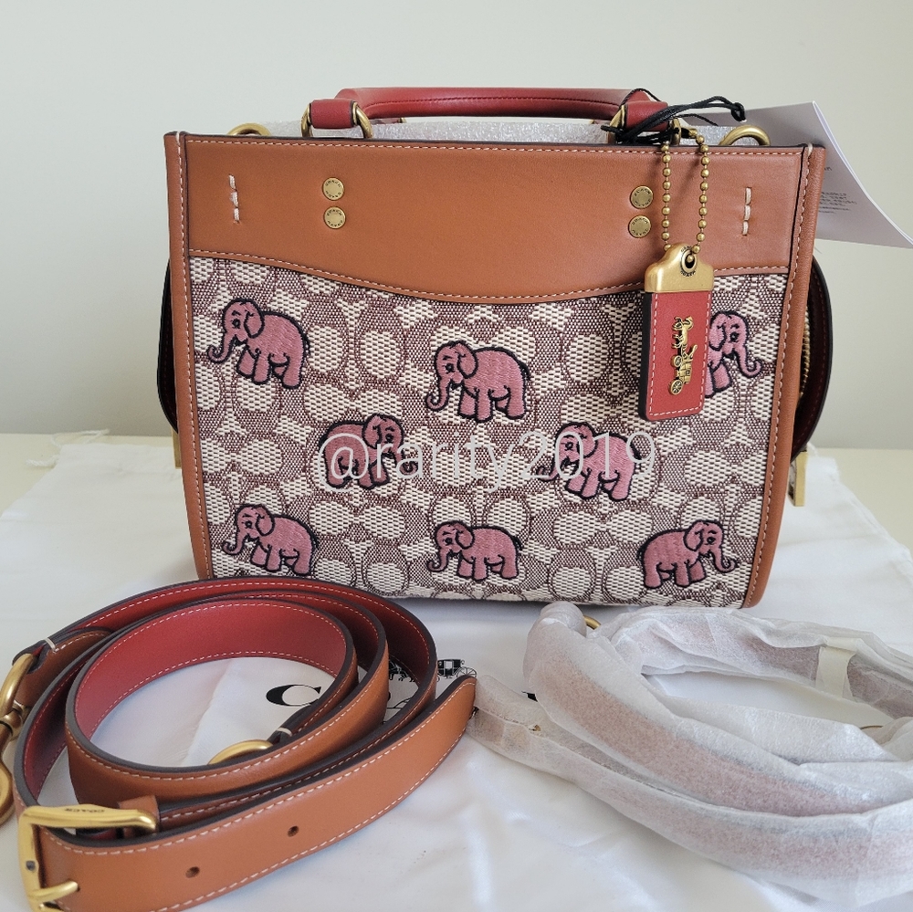 COACH Rogue 25 Signature Textile Jacquard Elephant